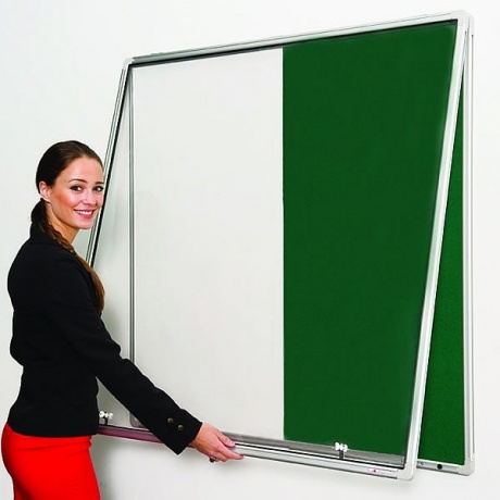 Lockable Combination Felt & Dry Wipe Noticeboard